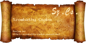 Szombathy Csaba névjegykártya