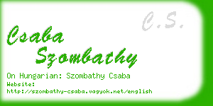 csaba szombathy business card